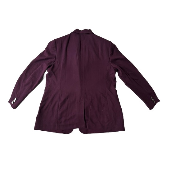 Ted Baker Blazer Women XL Size 5 Purple Wine Red Kclara‎ Relax Fit Patch Jacket - Picture 2 of 10